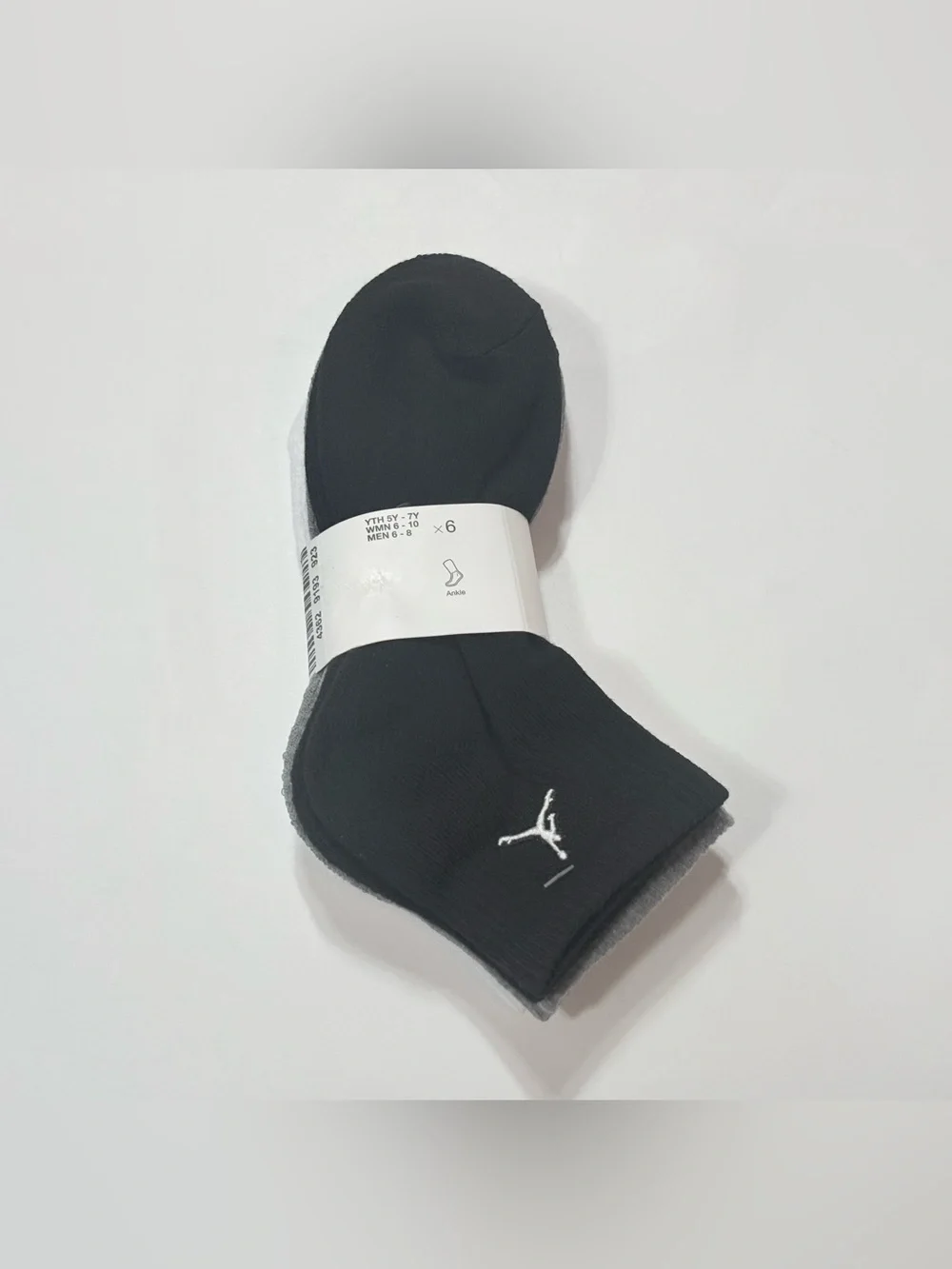 Jordan Men's Black, Gray & White Athletic Ankle Socks - 3-Pack